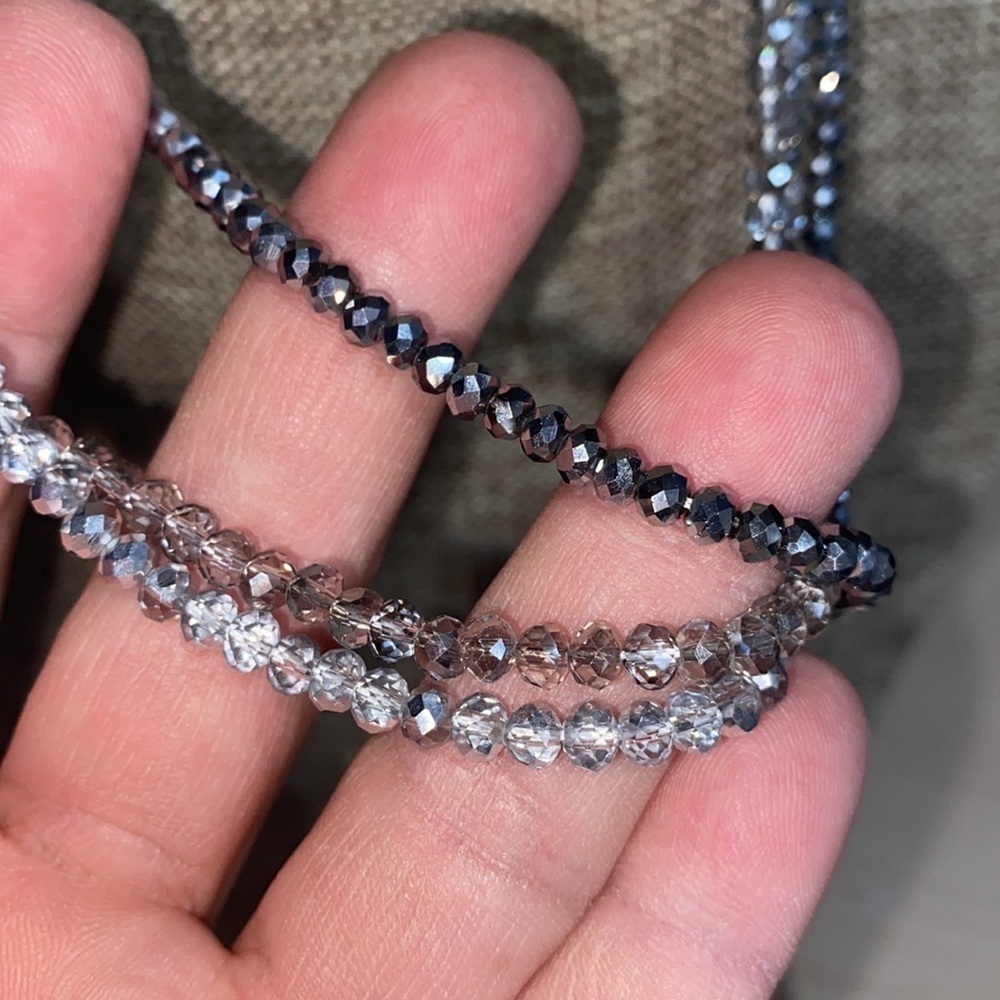 Beaded necklaceβ faux leather NEW